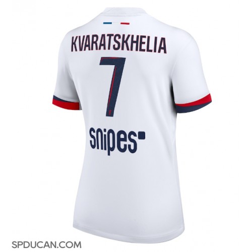 Zenski Nogometni Dres Paris Saint-Germain Khvicha Kvaratskhelia #7 Gostujuci 2025-26 Kratak Rukav